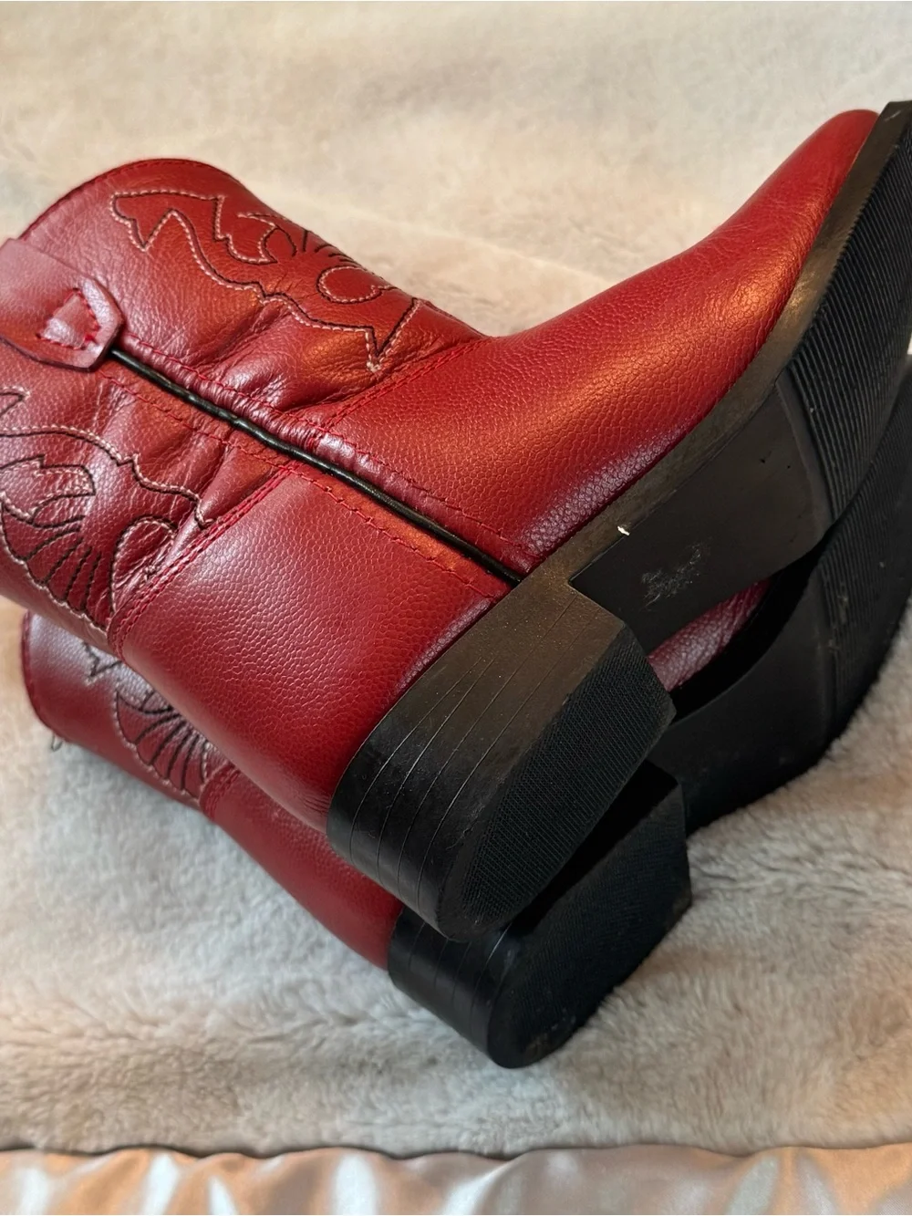 Masterson Boot Company Toddlers Red Western Leather Cowgirl Boots
